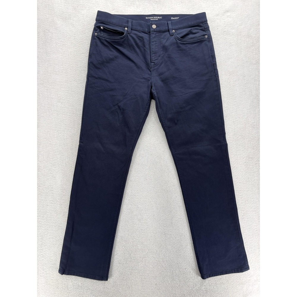 Banana Republic Traveler Slim Jeans Mens 35x32 Blue Dark Wash Stretch Denim Pant